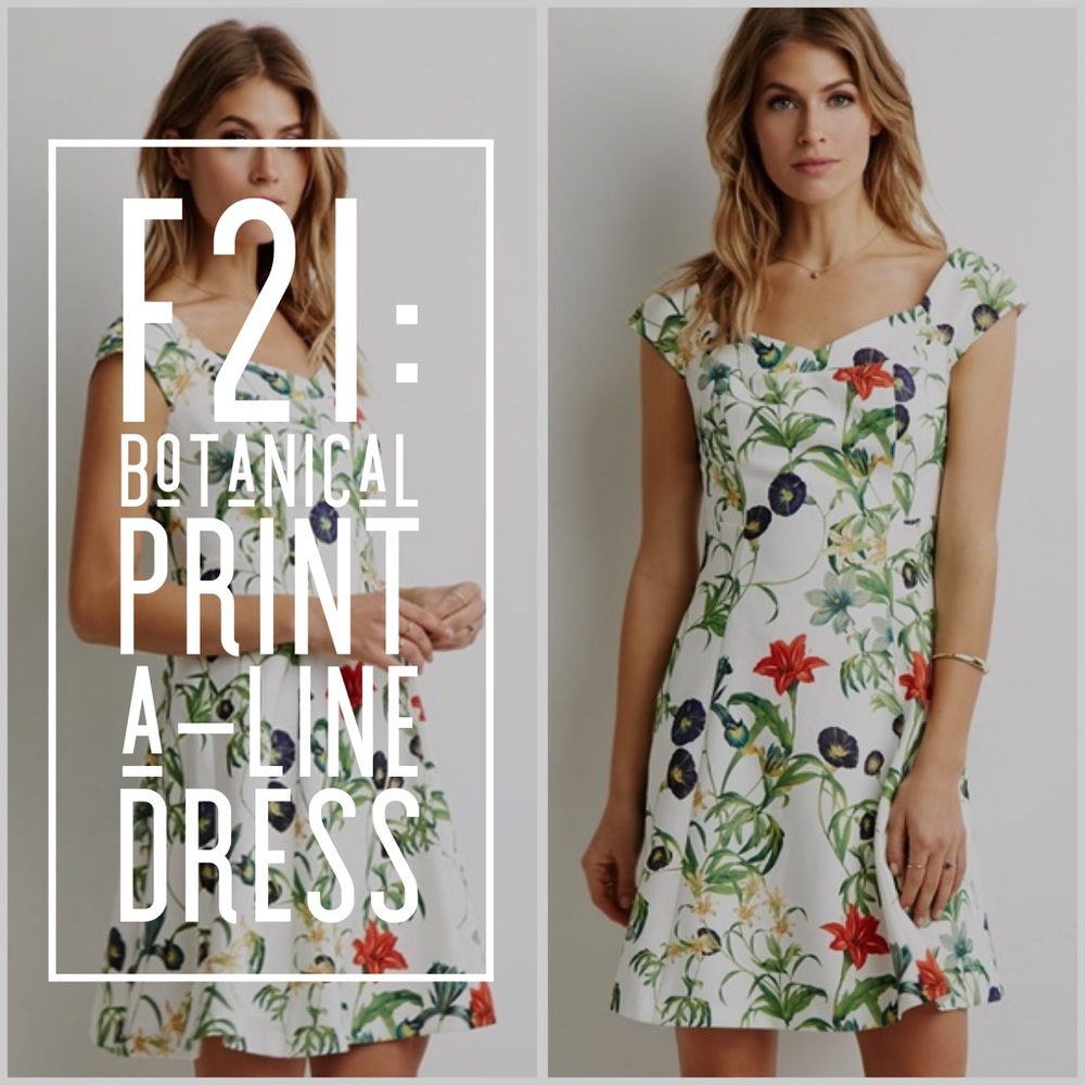 Botanical Print A-Line Dress